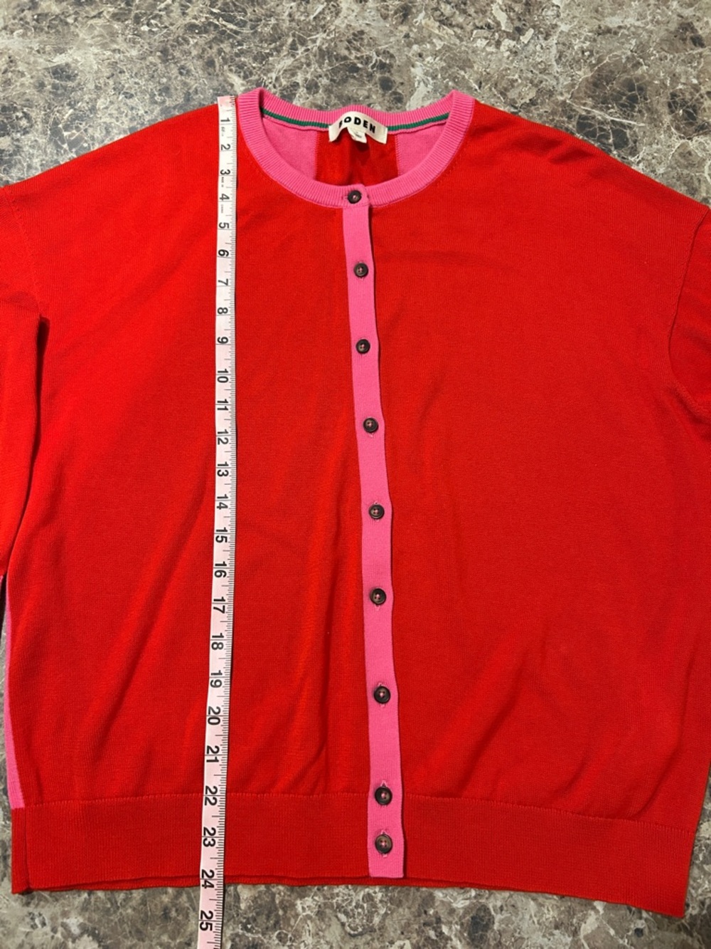 Boden Lara Relaxed Color Block Cotton Cardigan Sweater - Picture 8 of 9